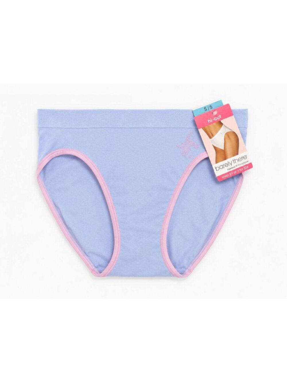 Barely There SMALL (5) Blue Soft Stretch High-Cut Brief Panty NEW Vintage Y2K 00